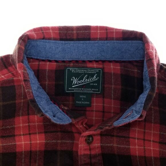 VTG Woolrich Red Buffalo Mens L Flannel Duck Hunting Shirt Vintage L/S Shooting - Picture 6 of 8